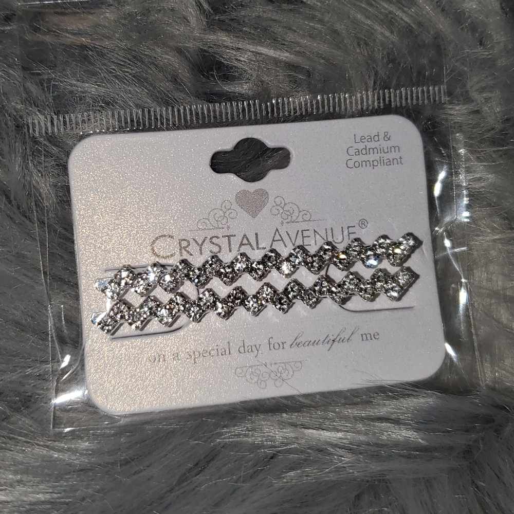 Small Silver And Crystal Hair Pins